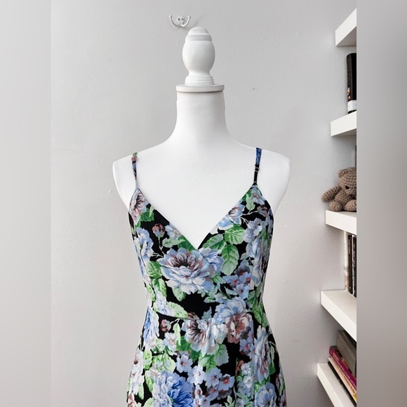 Lulus Effortless Energy Floral Multi Print Asymmetrical Maxi Dress size small - Picture 5 of 13